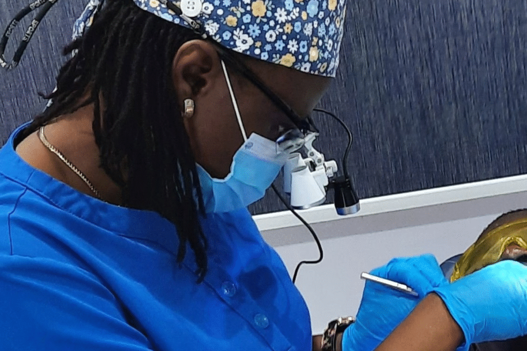 Teeth Whitening at Klarity Dental - Doctor attending to patient